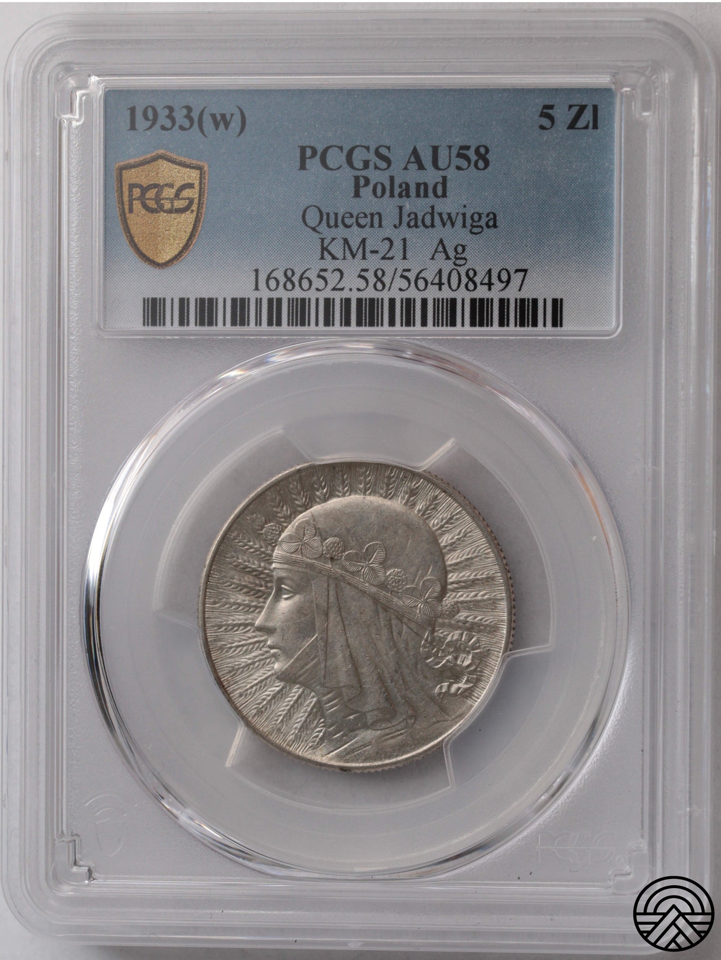 Polska, 5 Złotych, 1933 r. Polonia PCGS AU 58