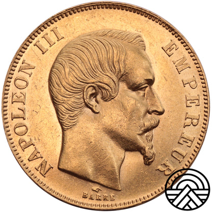 Francja, Napoleon III, 50 Franków 1858 r. Paryż