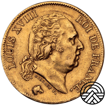 Francja, Louis XVIII, 40 Franków 1817 r. Paryż