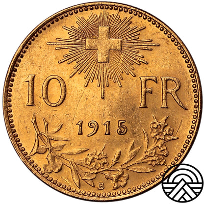 Szwajcaria, 10 Franków, 1915 r.
