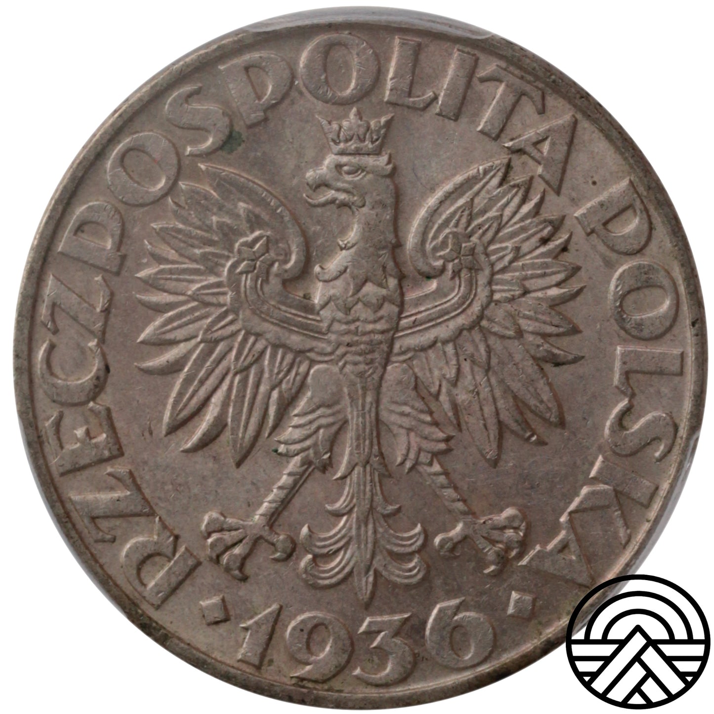 Polska, 5 Złotych, 1936 r. Żaglowiec PCGS AU 58