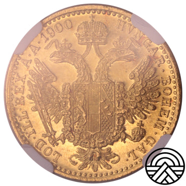 Austria, Dukat 1900 r. NGC MS 63