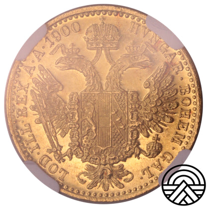 Austria, Dukat 1900 r. NGC MS 63