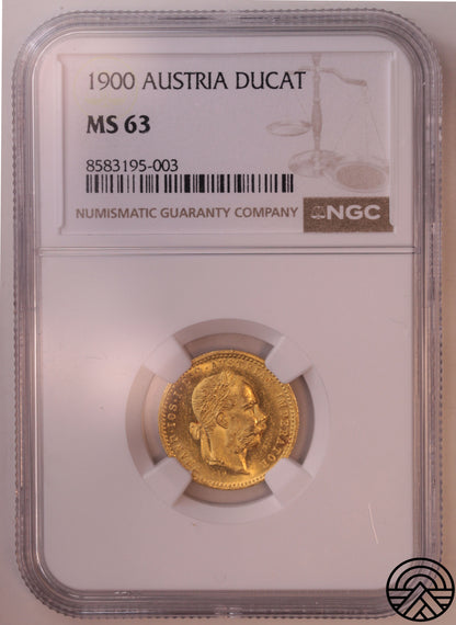 Austria, Dukat 1900 r. NGC MS 63