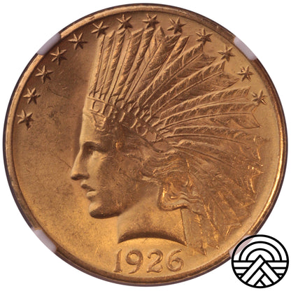 USA, 10 Dolarów, 1926 r. Indianin NGC MS 63