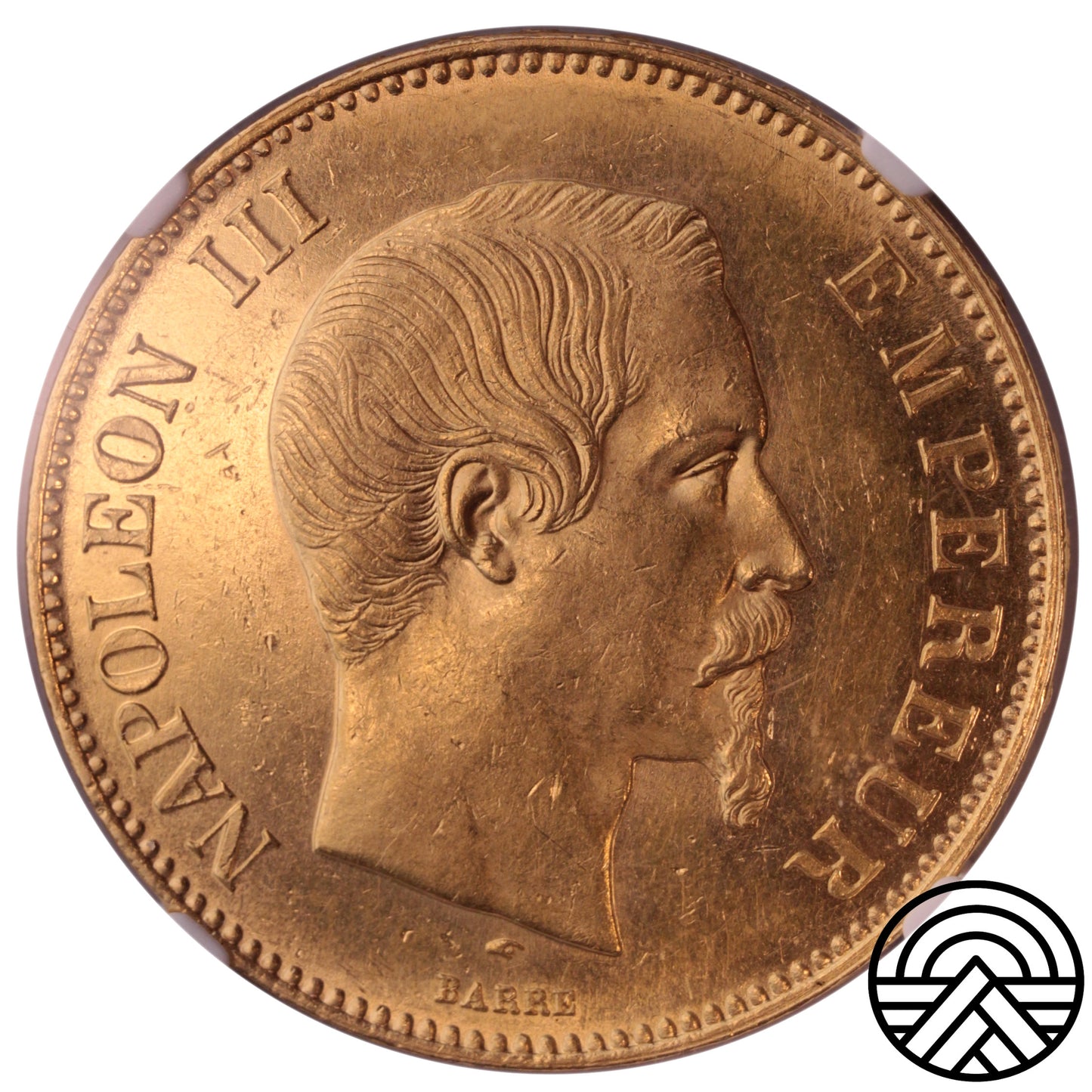 Francja, Napoleon III, 100 Franków, 1855 r. Paryż MS 61