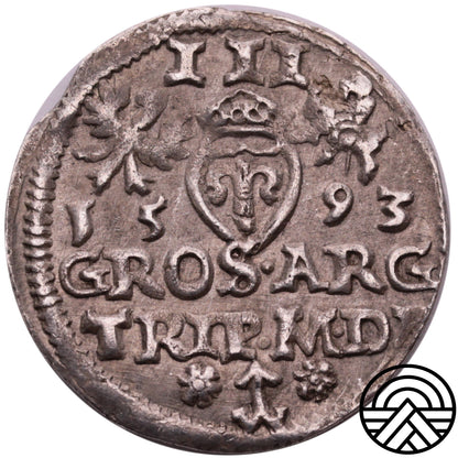 Polska, 3 Groszy, Zygmunt III Waza 1593 r. Wilno