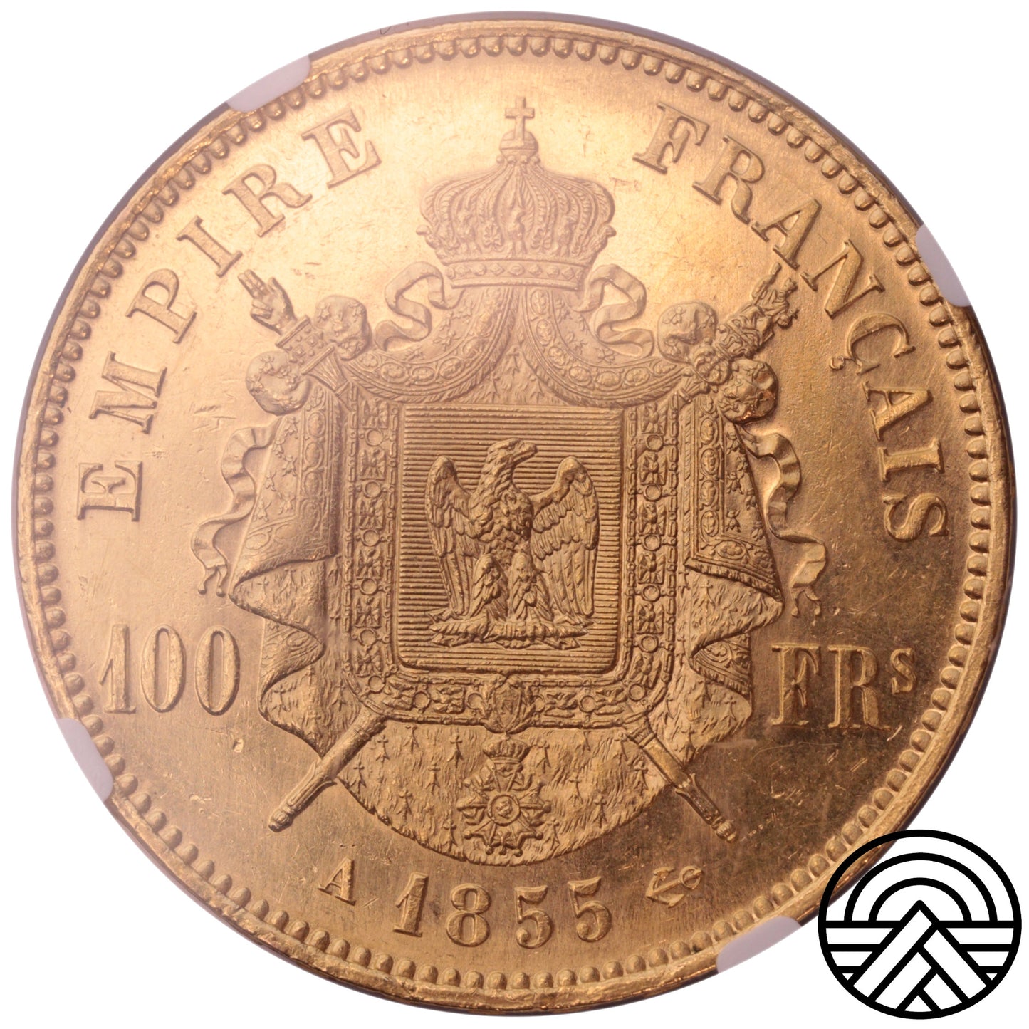 Francja, Napoleon III, 100 Franków, 1855 r. Paryż MS 61