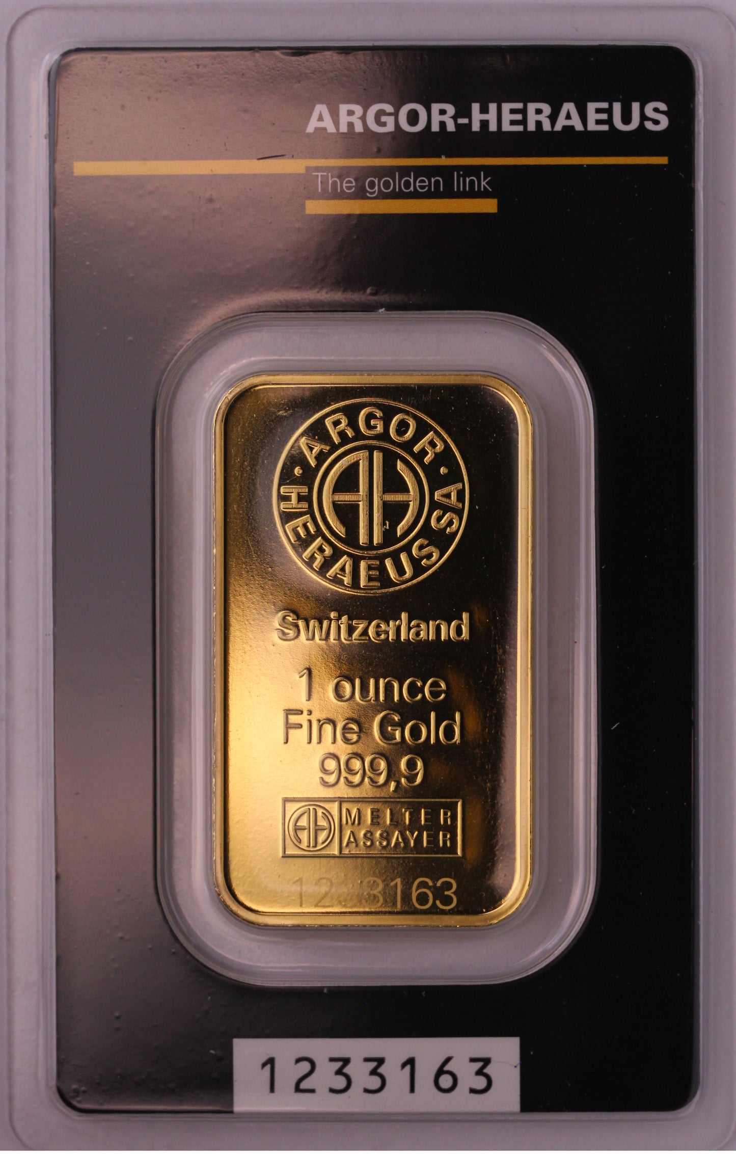 Argor - Heraus, Sztabka 31.1 g. Au 999.9