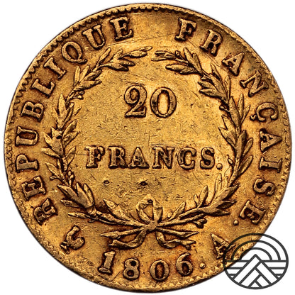 Francja, Napoleon I, 20 Franków 1806 r.