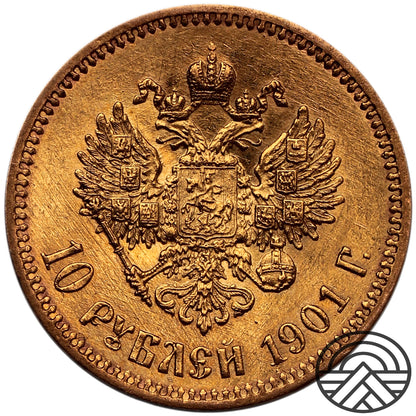Rosja, Mikołaj II, 10 Rubli, 1901 r. [AP] RZADSZA