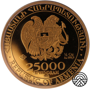 Armenia, 25000 Dram 2022 1/2 Oz. Au 999