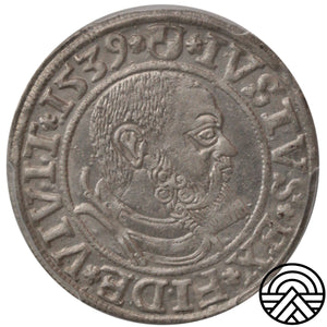 Niemcy, Albrecht Hohenzollern, Grosz, 1539 r. PCGS MS 62