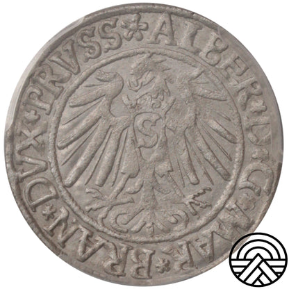 Niemcy, Albrecht Hohenzollern, Grosz, 1539 r. PCGS MS 62
