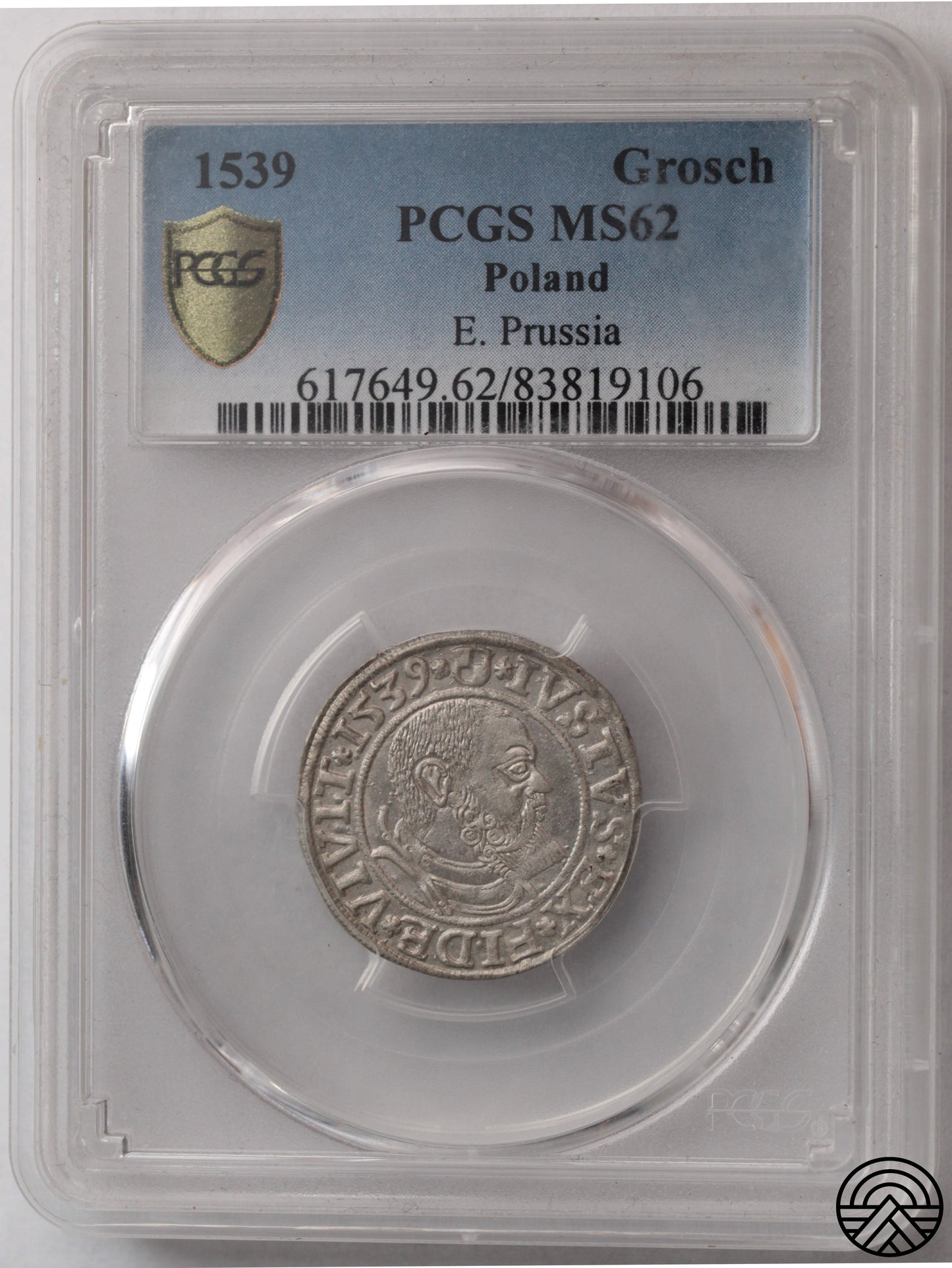 Niemcy, Albrecht Hohenzollern, Grosz, 1539 r. PCGS MS 62