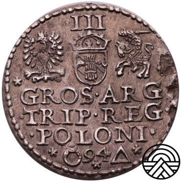Polska, 3 Groszy, Zygmunt III Waza 1594 r. Malbork