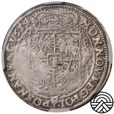 Polska, Jan II Kazimierz Waza, Ort, 1654 r. NGC AU 53
