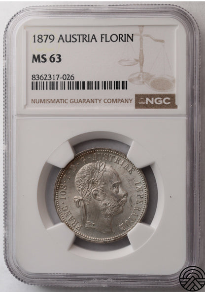 Austria, Floren, 1879 r. NGC MS 63