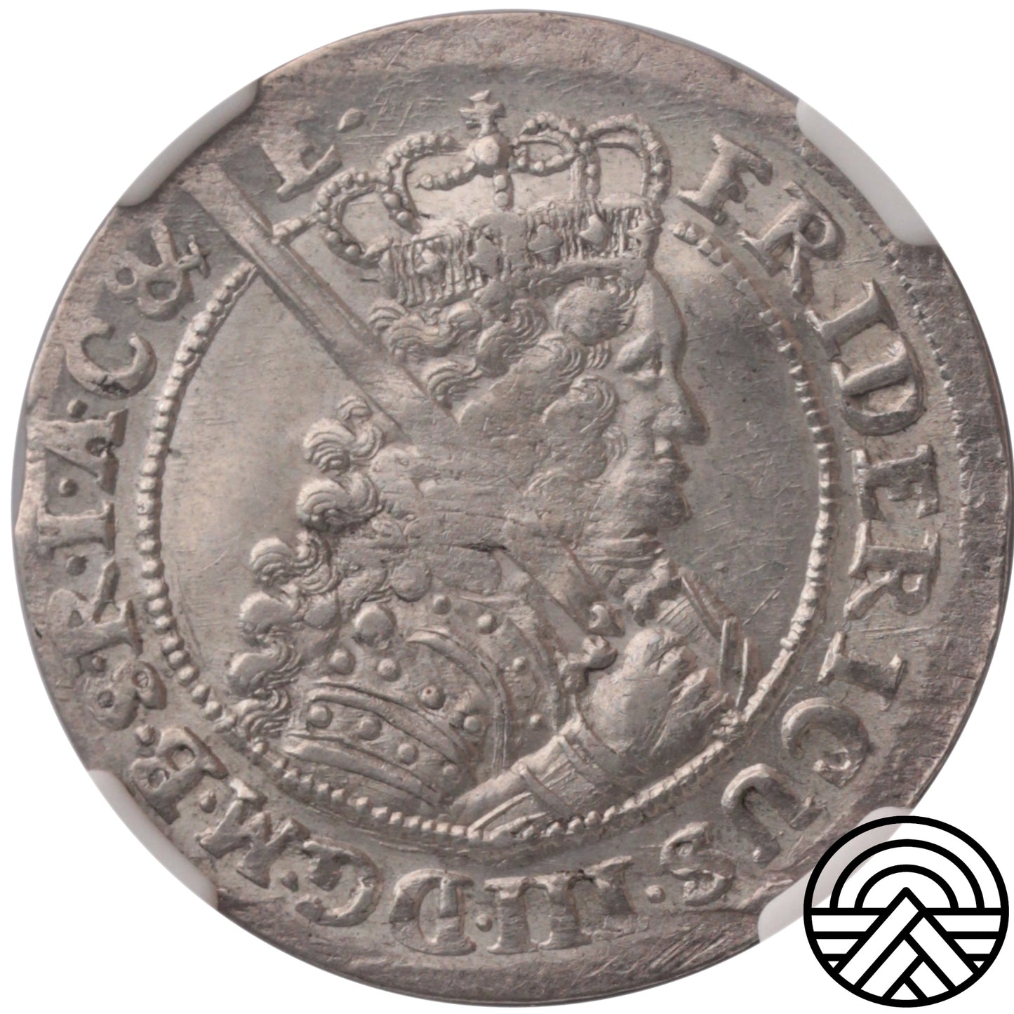 Niemcy, 18 Groszy, Brandenburgia 1698 r. NGC MS 64