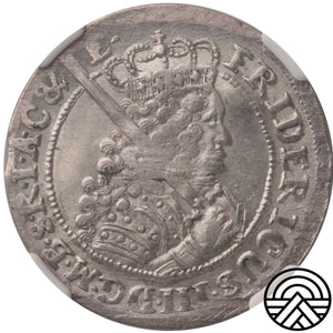 Niemcy, 18 Groszy, Brandenburgia 1698 r. NGC MS 64