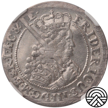 Niemcy, 18 Groszy, Brandenburgia 1698 r. NGC MS 64