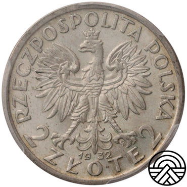 Polska, 2 Złote, 1932 r. Polonia PCGS AU 58