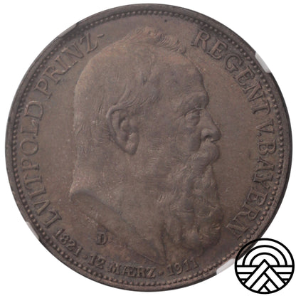 Niemcy, Bawaria, 3 Marki, 1911 r. NGC MS 62