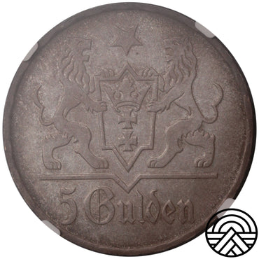 Wolne Miasto Gdańsk, 5 Guldenów, 1923 r. NGC MS 64