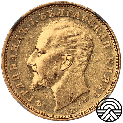 Bulgaria, 20 Lewa, 1894 r. NGC AU 55