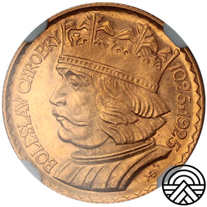 Polska, 10 Złotych, 1925 r. Bolesław Chrobry NGC MS 64
